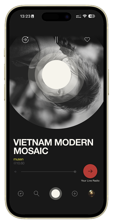 musen player showing Vietnam Modern Mosaic radio station